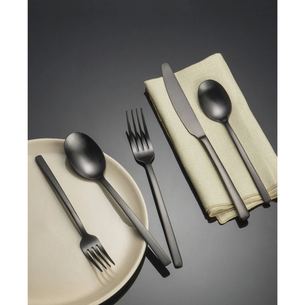 Beacon Black Satin 20-Piece Flatware Set