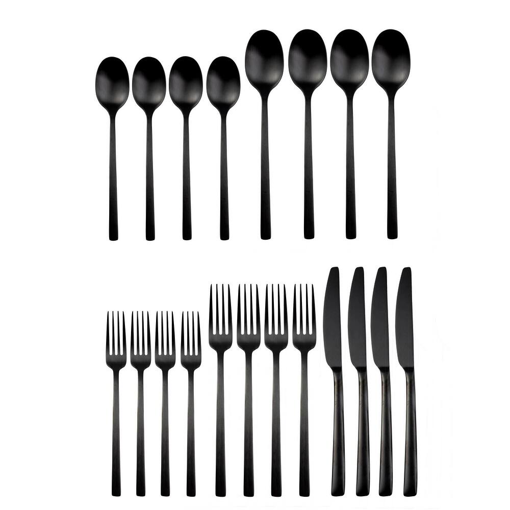 Beacon Black Satin 45-Piece Flatware Set
