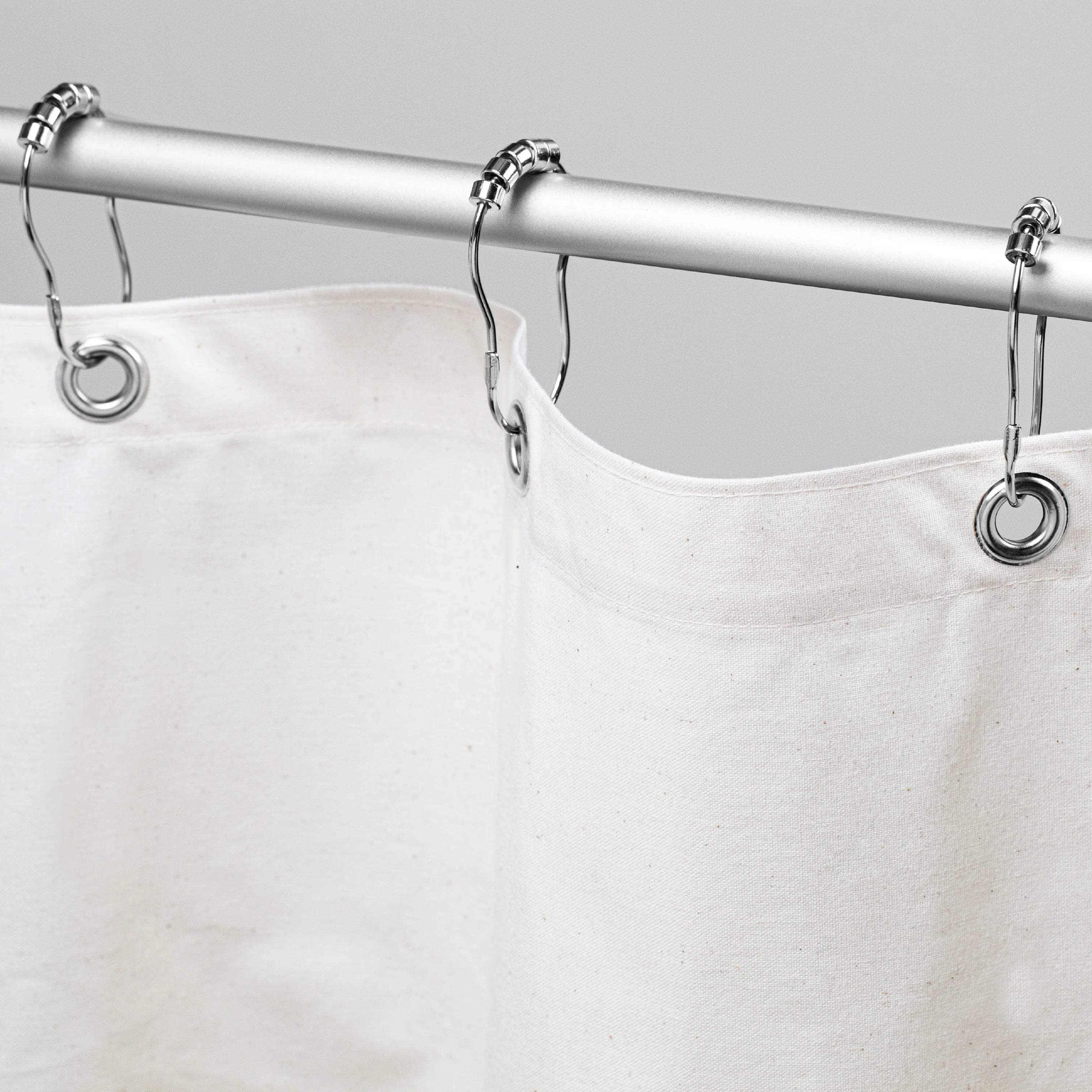 Organic Cotton Shower Curtain Bath Tub White