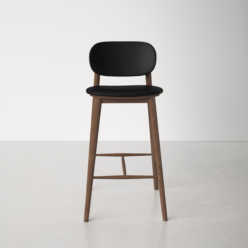Walnut/Black Beck Solid Wood Counter Stool – Salvage & Co Indy