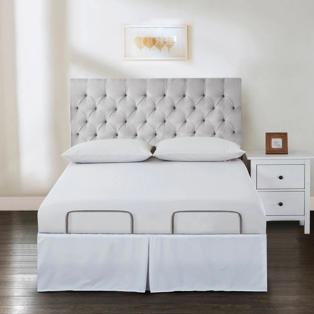 Bed Maker's Adjustable Bed Wrap-Around 15" Tailored Bedskirt - White - King