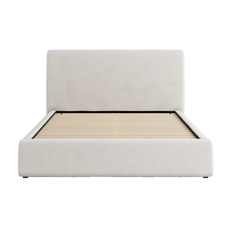 Bed Frame with Tall Upholstered Headboard - King