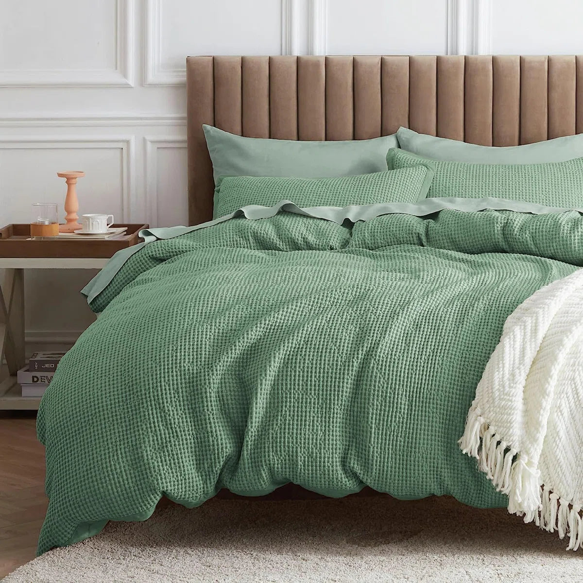 Bedsure Waffle Comforter Set - King