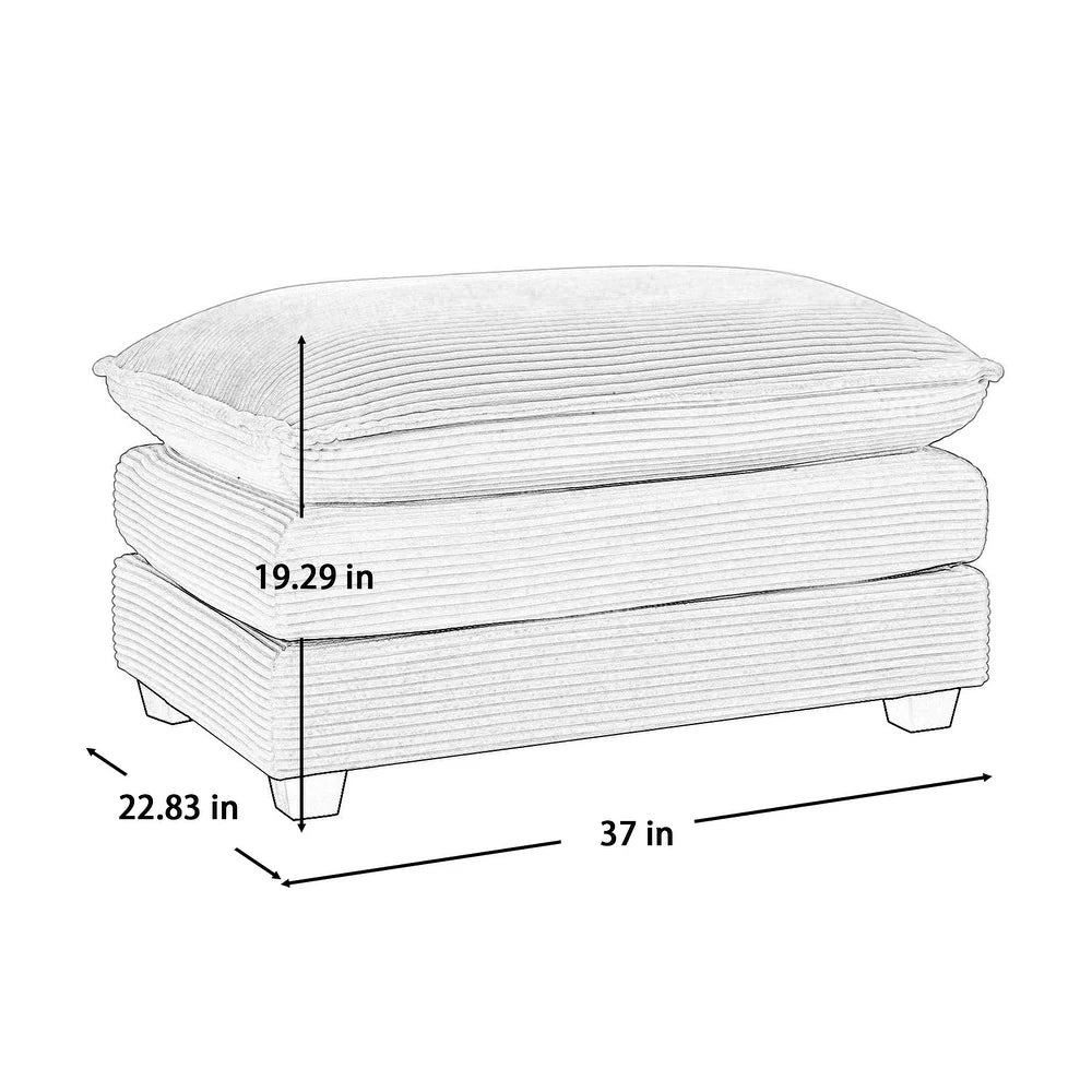 mikibama Corduroy Upholstered Couches Ottoman SHOWROOM ONLY ITEM