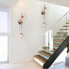 Bela Modern Glam Black Gold 3-Light Linear Wall Sconces Glass Bathroom Lights - Gold/ Black (Set of 2)