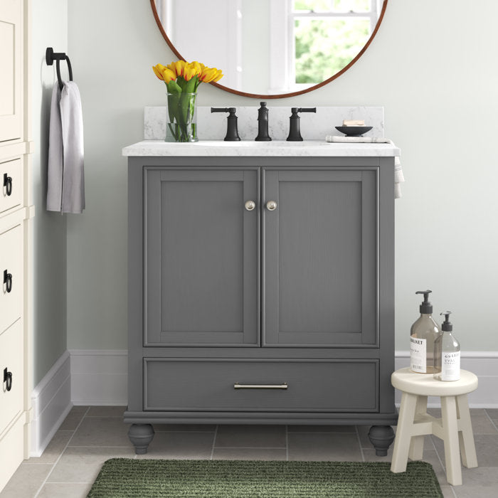 Belton Free-standing Single Bathroom Vanity with Engineered Stone Vanity Top