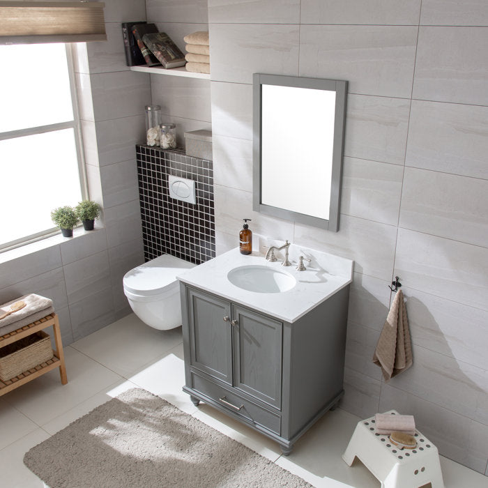 Belton Free-standing Single Bathroom Vanity with Engineered Stone Vanity Top