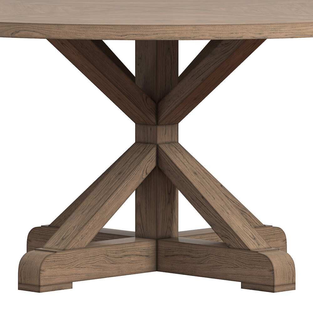 Benchwright X-base Round Dining Table Only - 2 BOXES