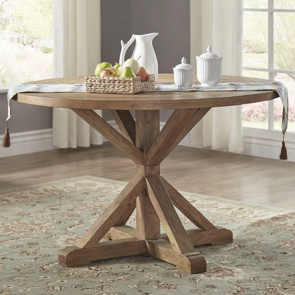 Benchwright X-base Round Dining Table Only - 2 BOXES