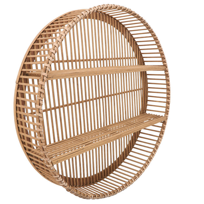 Benita 1 Piece Circle Bamboo Solid Wood Accent Shelf