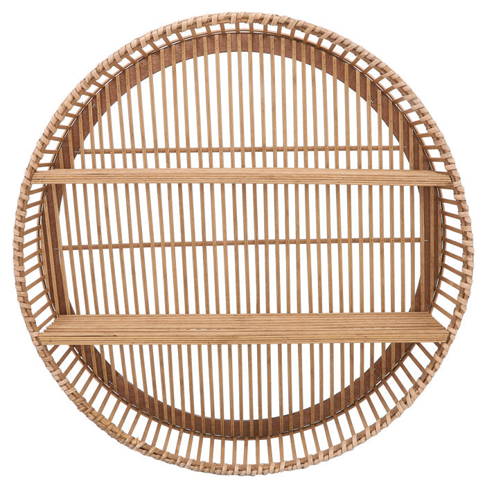 Benita 1 Piece Circle Bamboo Solid Wood Accent Shelf