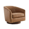 Bennett Genuine Leather Swivel Barrel Chair