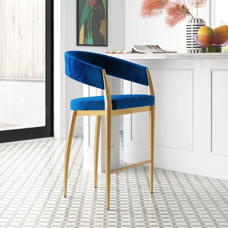 Berkley Counter Height Gold Stainless Steel Barstool