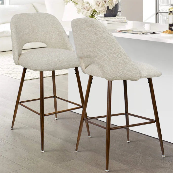 Berneta Upholstered Counter Stool with Metal Frame 1-Piece