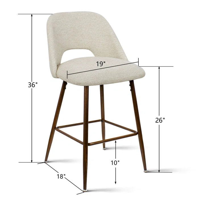 Berneta Upholstered Counter Stool with Metal Frame 1-Piece