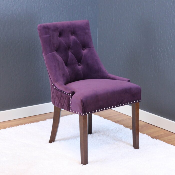Bernyce Tufted Velvet Solid Back Dining Chair (One Chair Only)