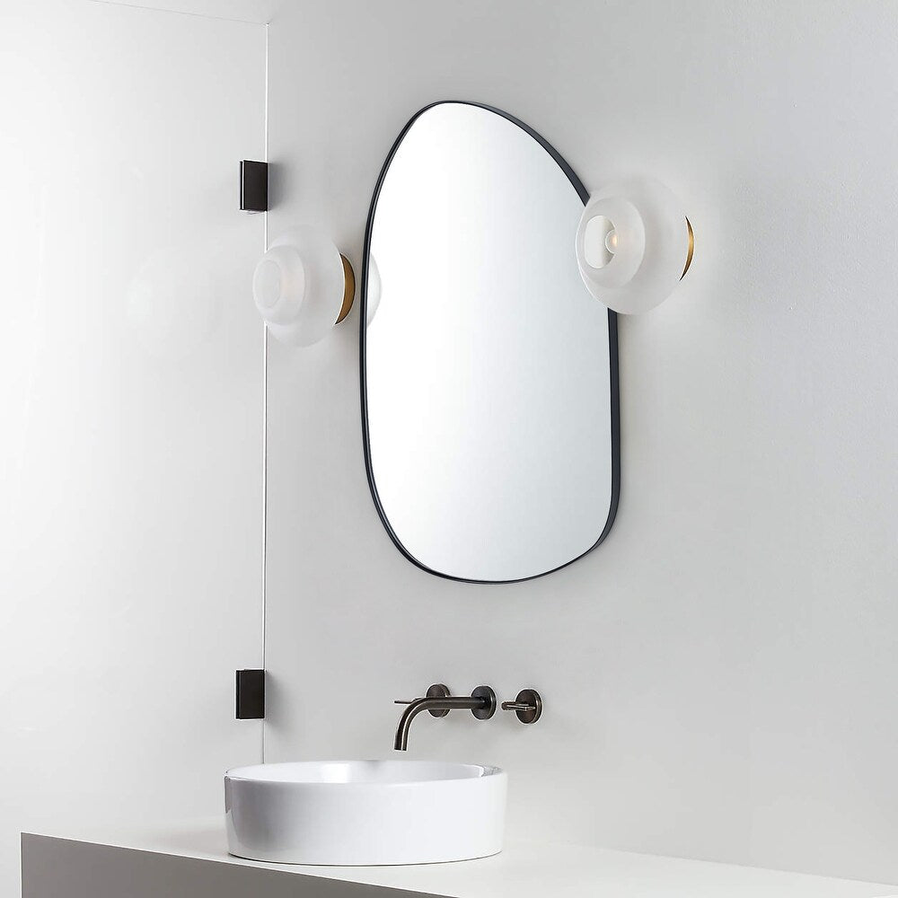 Bertlinde asymmetrical wall mirror irregular shaped mirror for living room, bathroom or entry - Rubbed Bronze