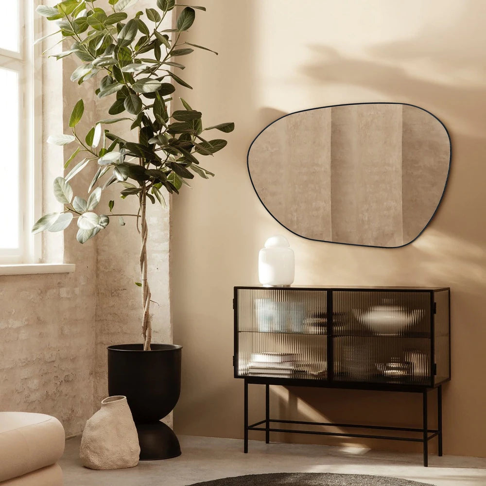 Bertlinde asymmetrical wall mirror irregular shaped mirror for living room, bathroom or entry - Rubbed Bronze