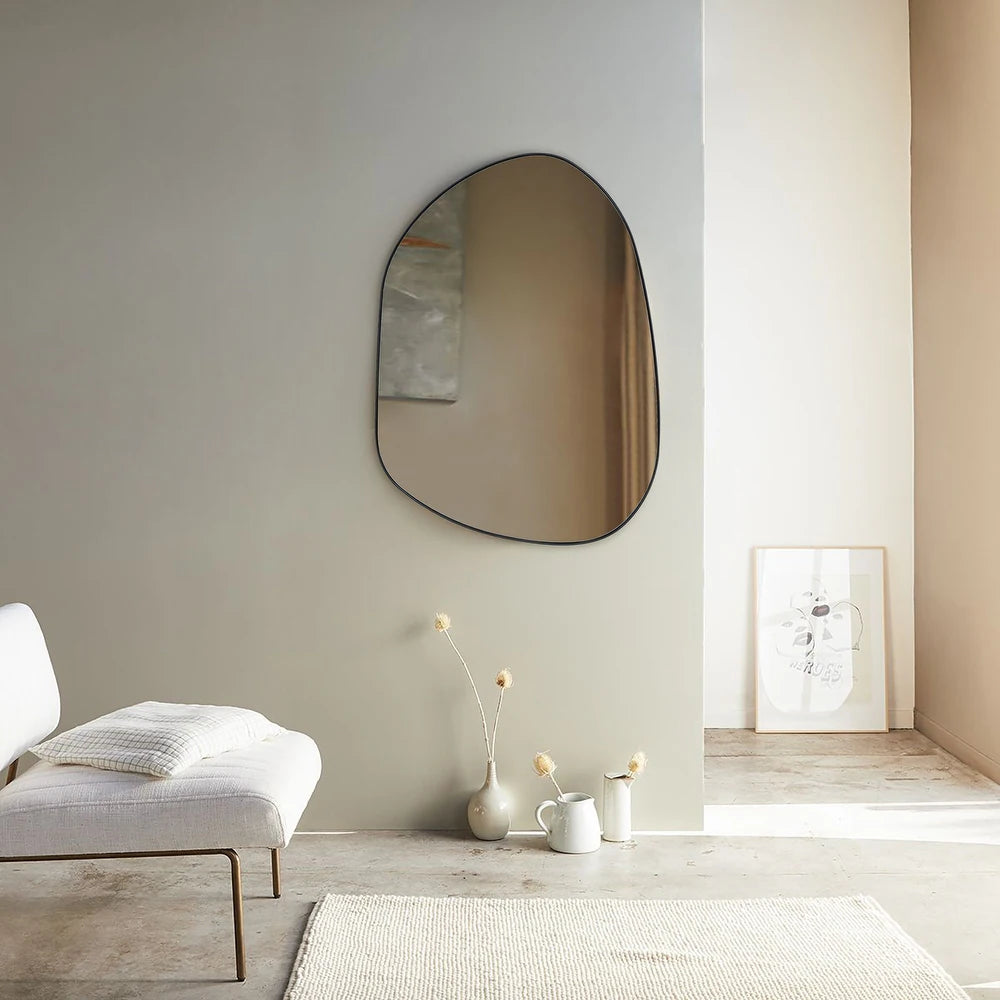 Bertlinde asymmetrical wall mirror irregular shaped mirror for living room, bathroom or entry - Rubbed Bronze