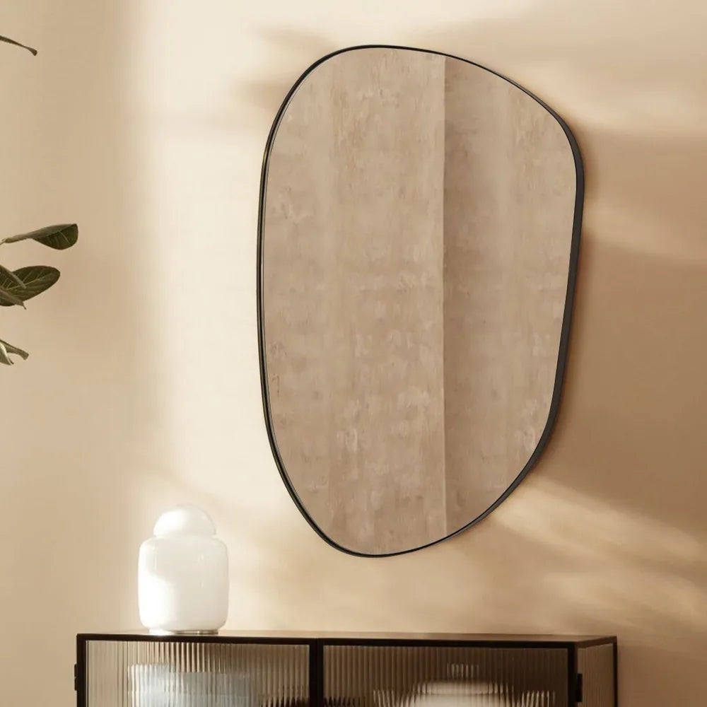 Bertlinde asymmetrical wall mirror irregular shaped mirror for living room, bathroom or entry - Rubbed Bronze
