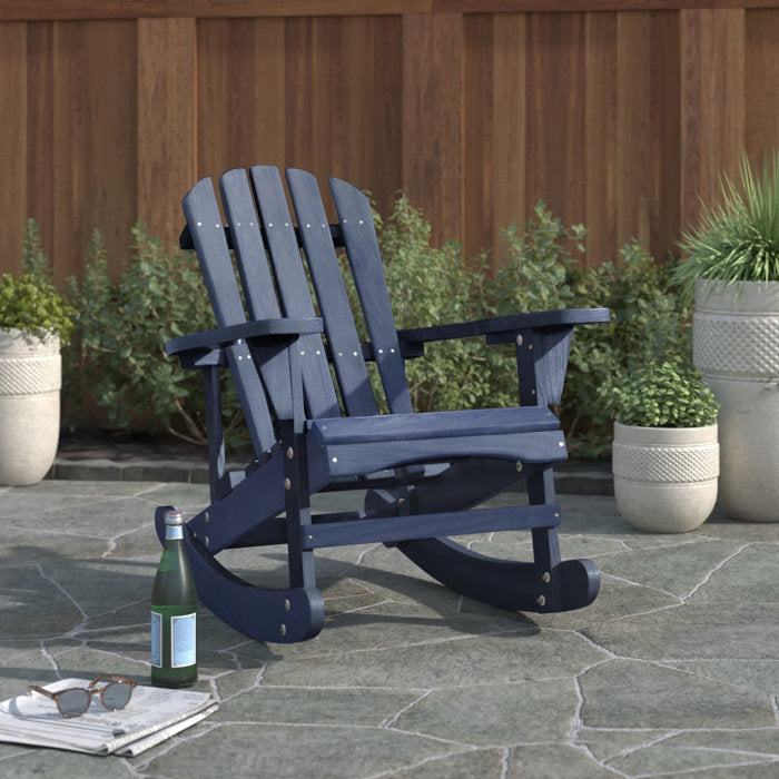Bessy Pine Rocking Outdoor Adirondack Chair