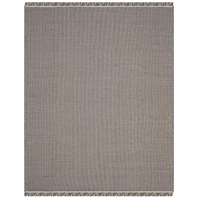 Bester Handmade Cotton Ivory/Black Rug, Rectangle 4' x 6'