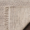 Bester Handmade Flatweave Cotton Ivory/Steel Gray Rug, Square 4'