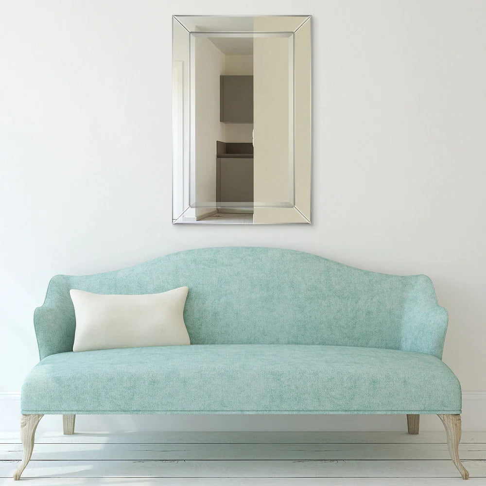 Beveled Rectangular Bathroom or Bedroom Wall Mirror - Clear