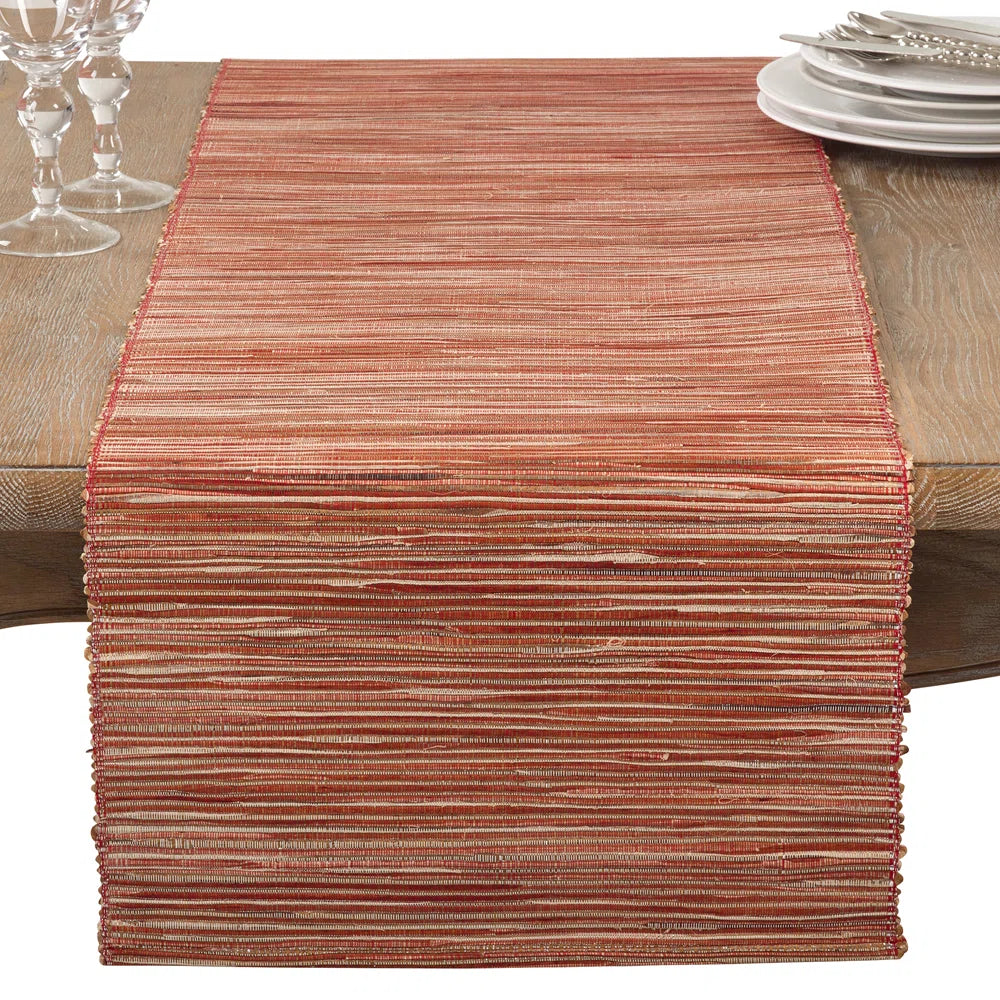 Bevis Shimmering Woven Nubby Natural Table Runner