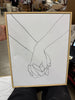 (Set of 2) Hands Framed Canvas - Modern Wall Art, Vertical Orientation, Sawtooth Back