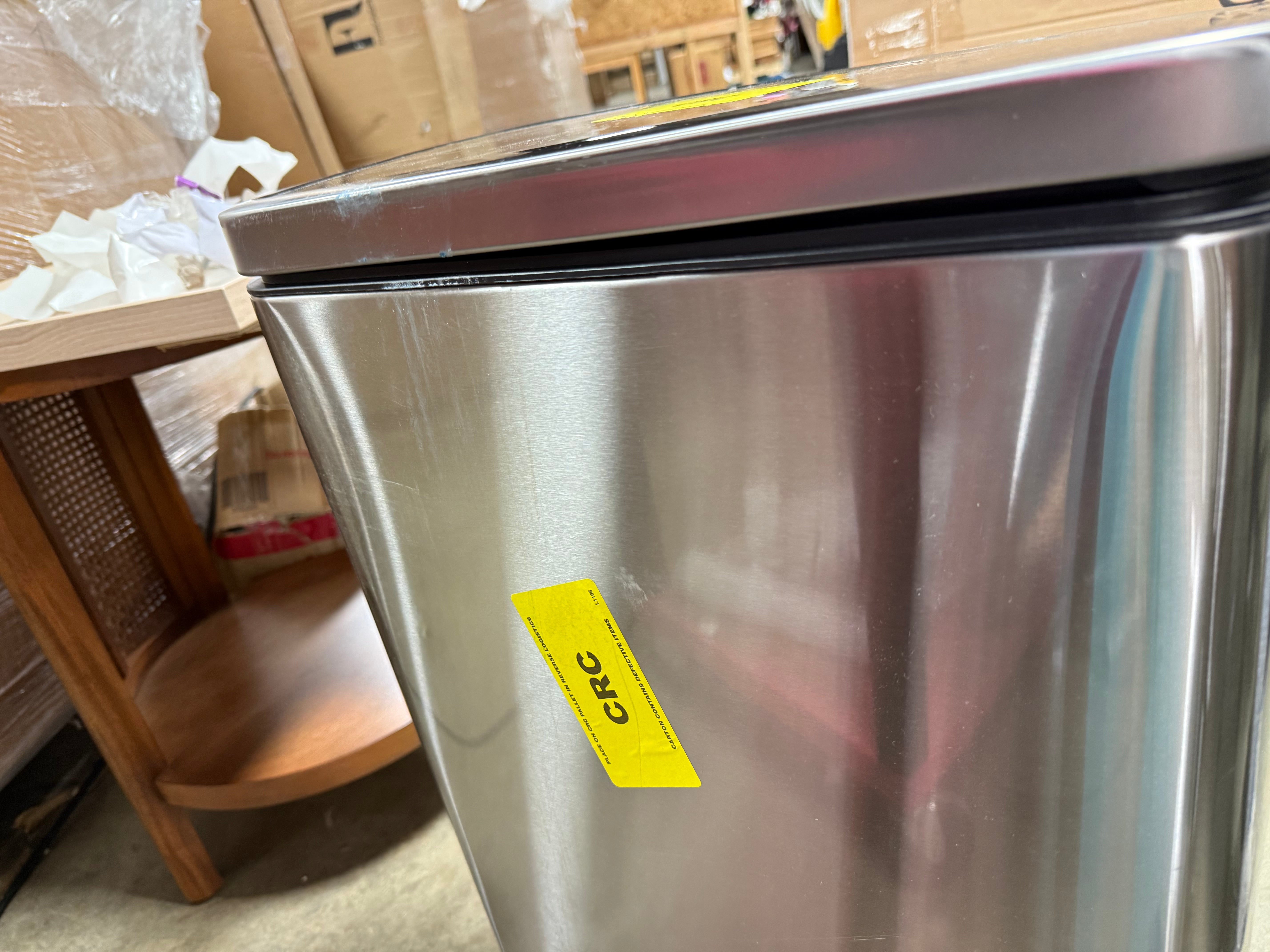 Slim Step Trash Can - Stainless Steel Kitchen Garbage Can, Indoor, Smooth Finish, Silver