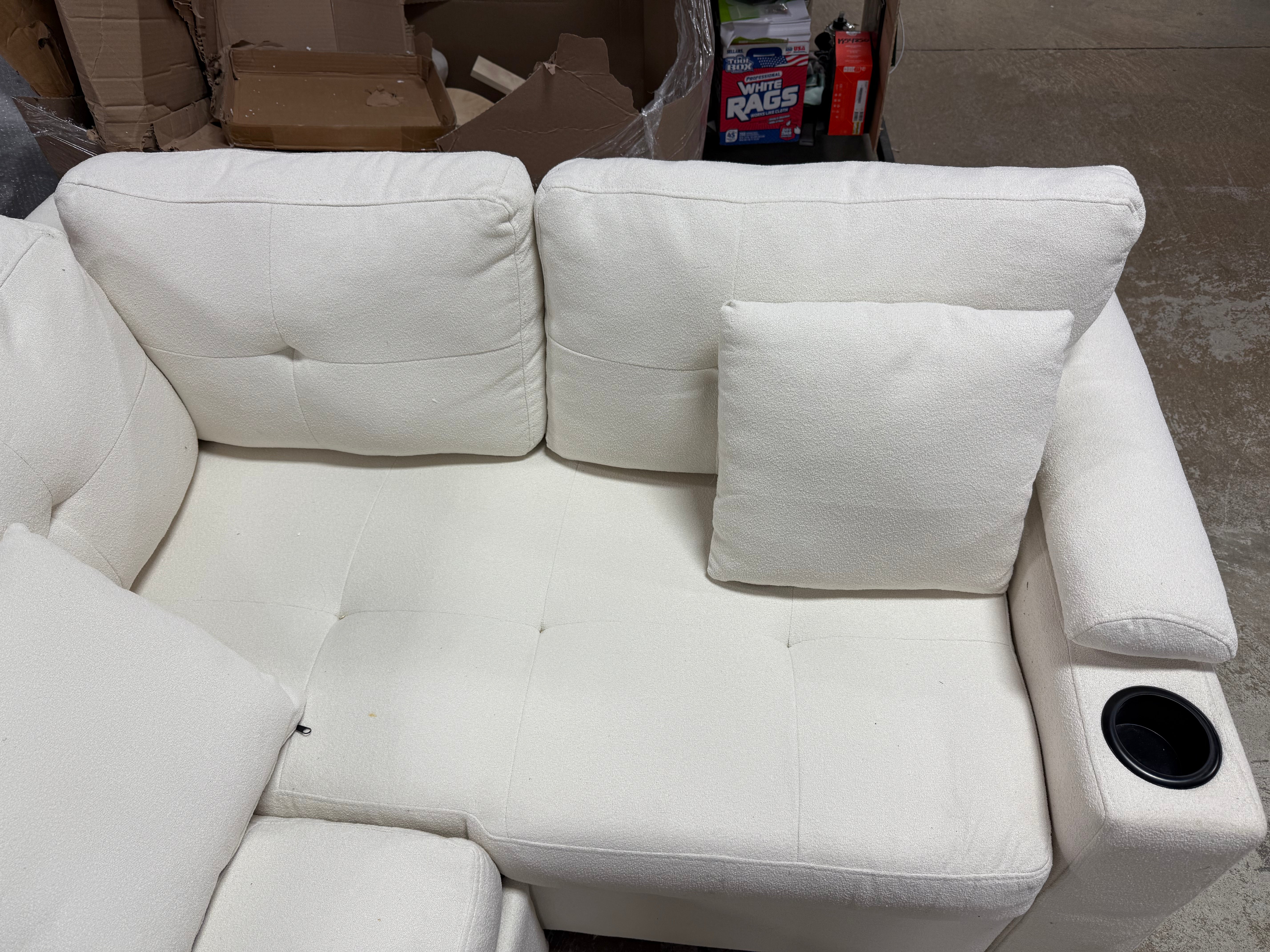 L-Shape Sofa Bed Pull-Out Sleeper Sofa with Wheels, USB Ports