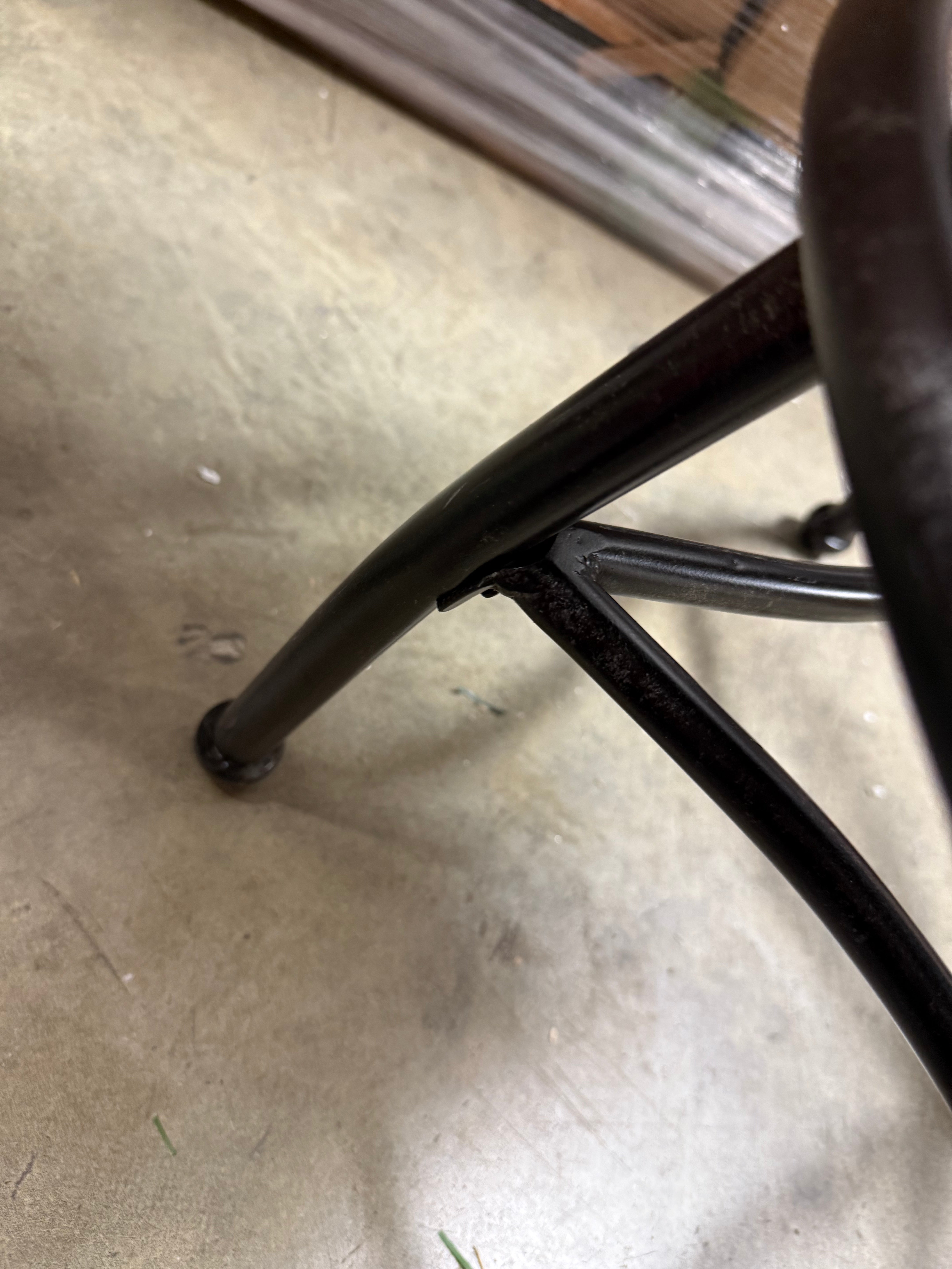 Woodsboro Adjustable Barstool Brown - Metal Frame, Wood Seat, Home Bar Furniture