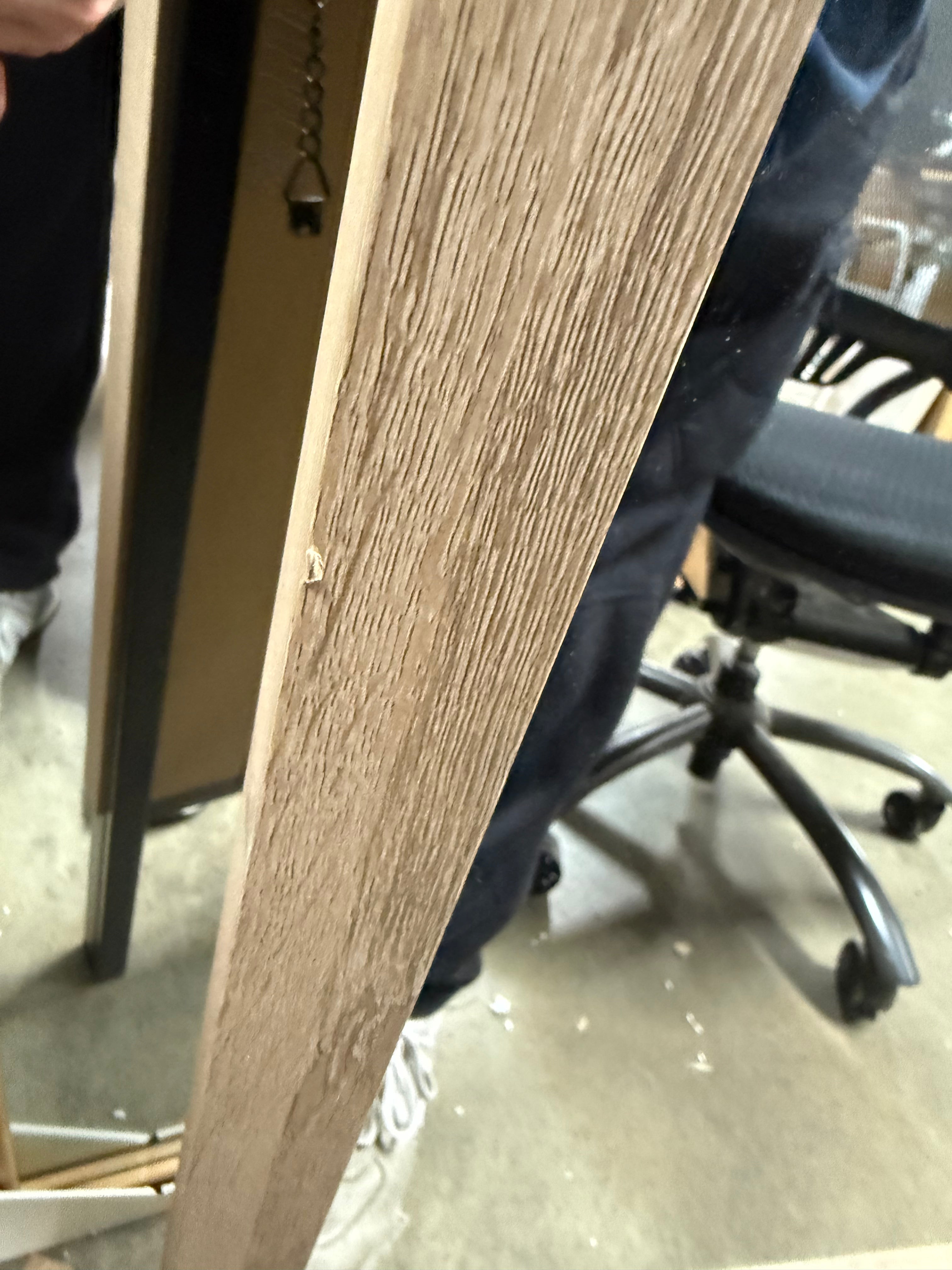 Oak and Metal Modern Floor Mirror Brown