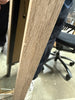 Oak and Metal Modern Floor Mirror Brown