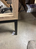Oak and Metal Modern Floor Mirror Brown