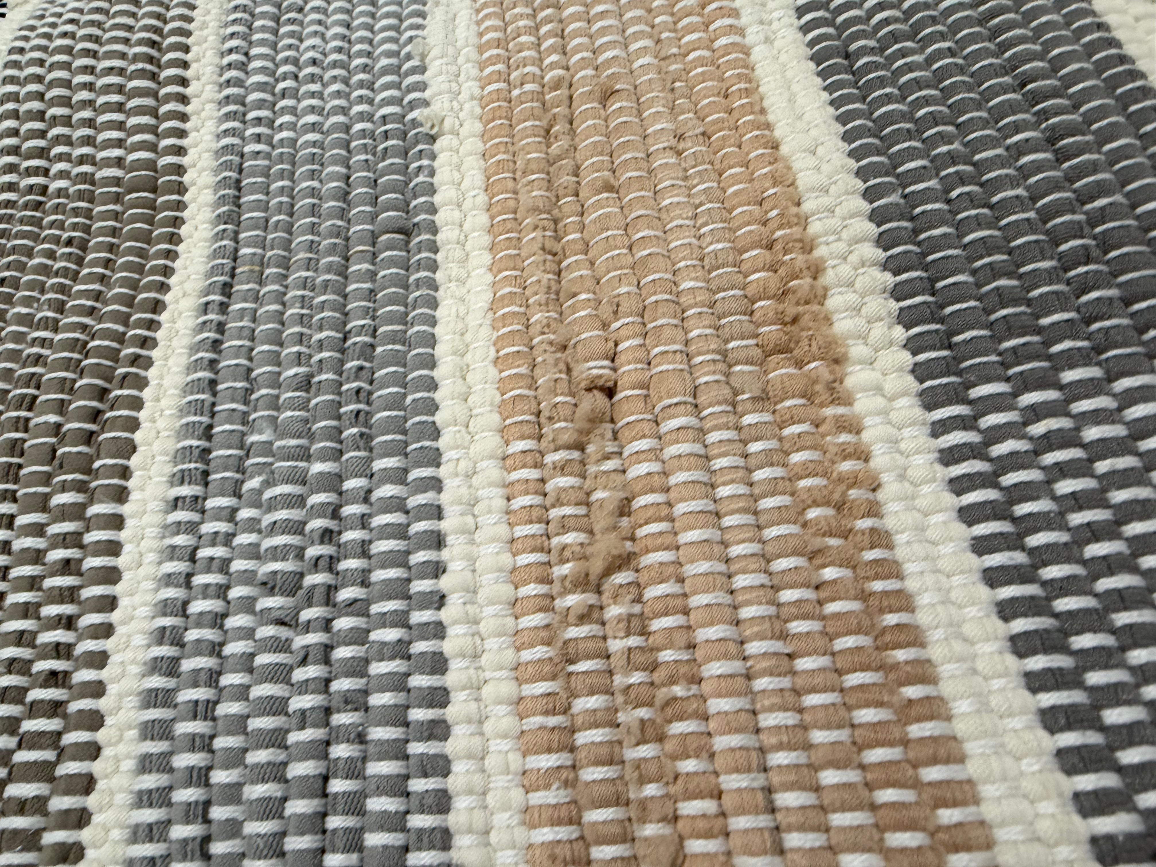 4'x5'6" Check Striped Chindi Handwoven Area Rug