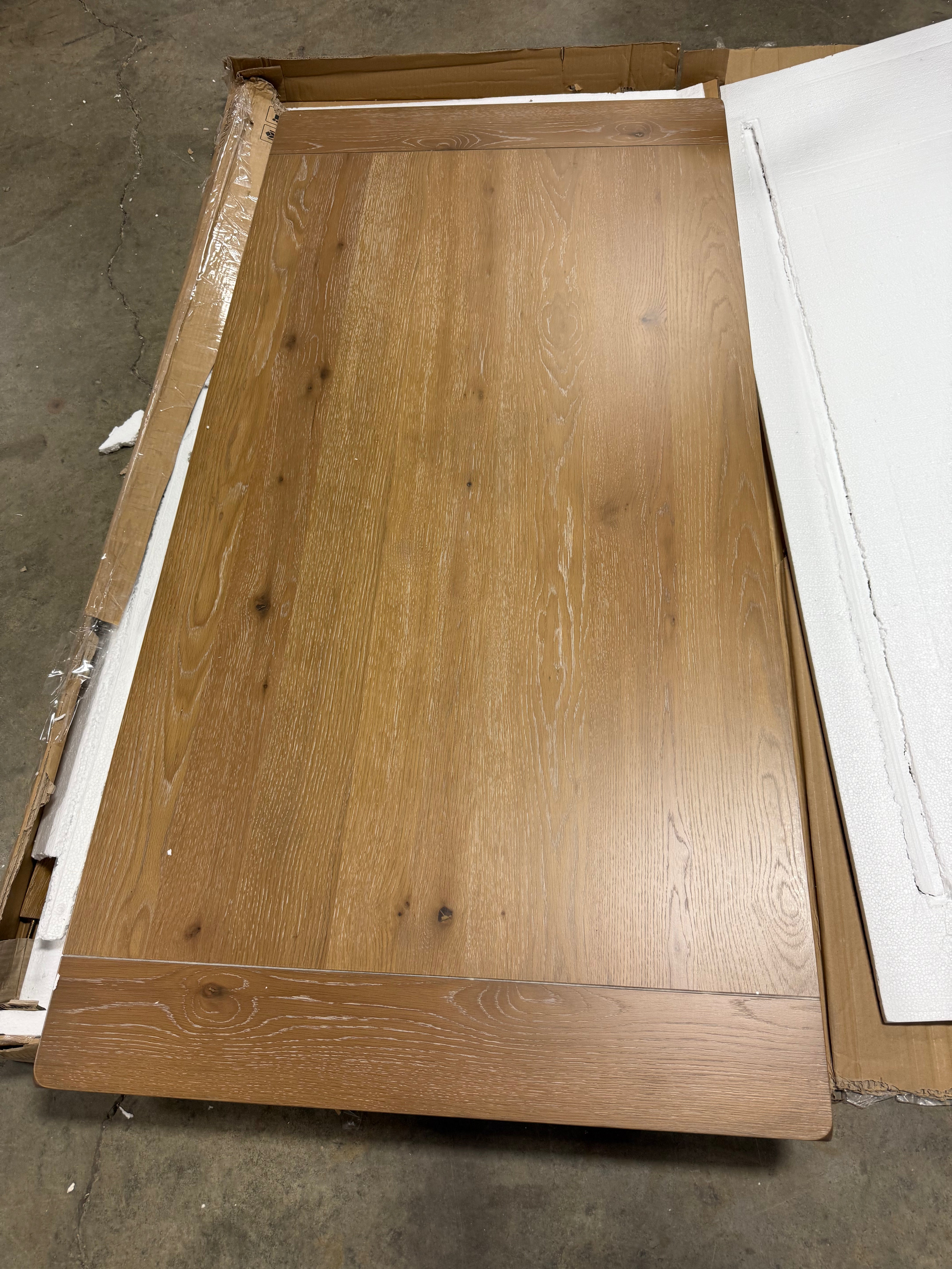 Joanna Modern Wood Dining TABLE TOP ONLY in Rustic Brown