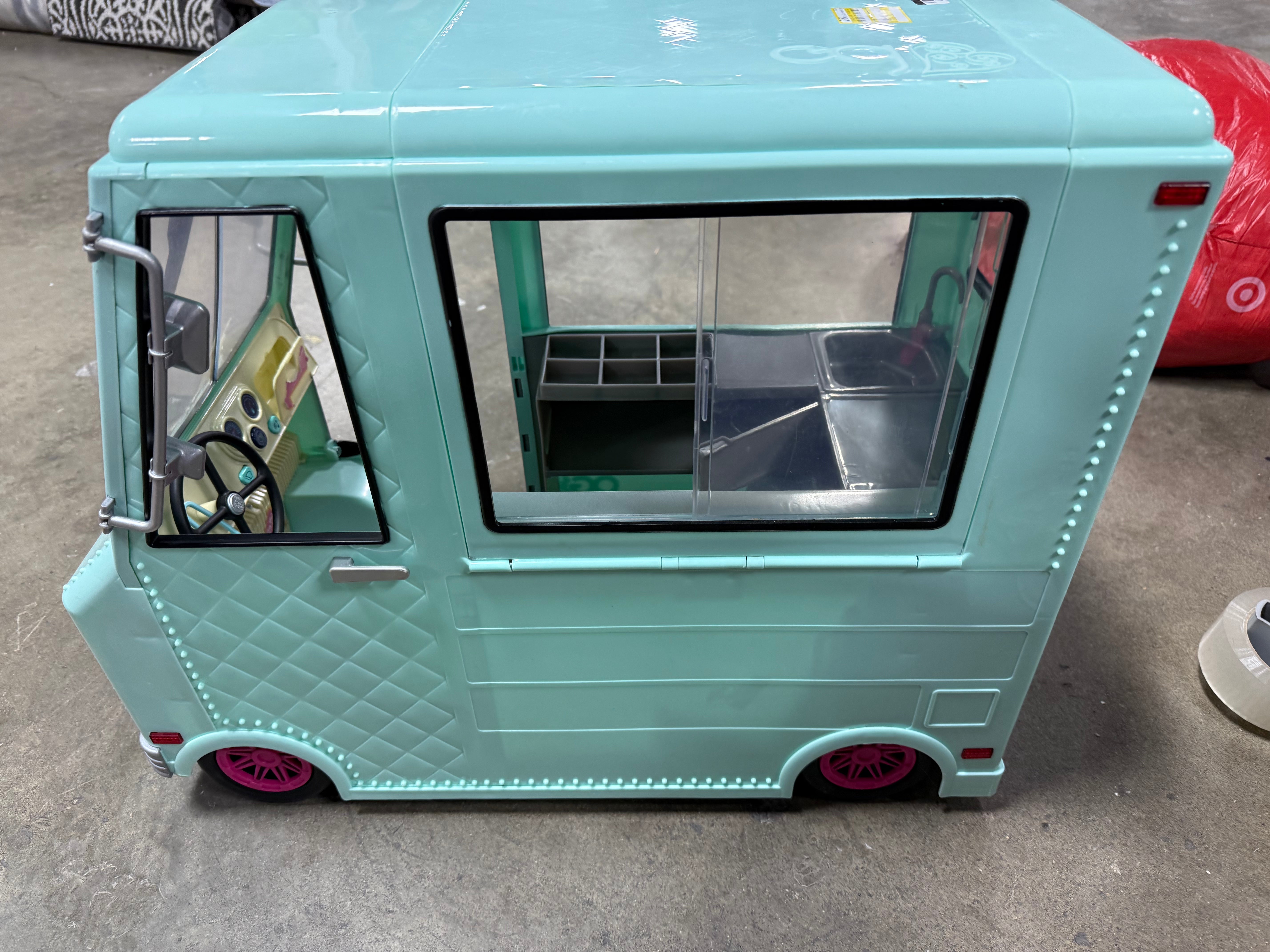 Sweet Stop Ice Cream Truck with Electronics for Dolls - Light Blue