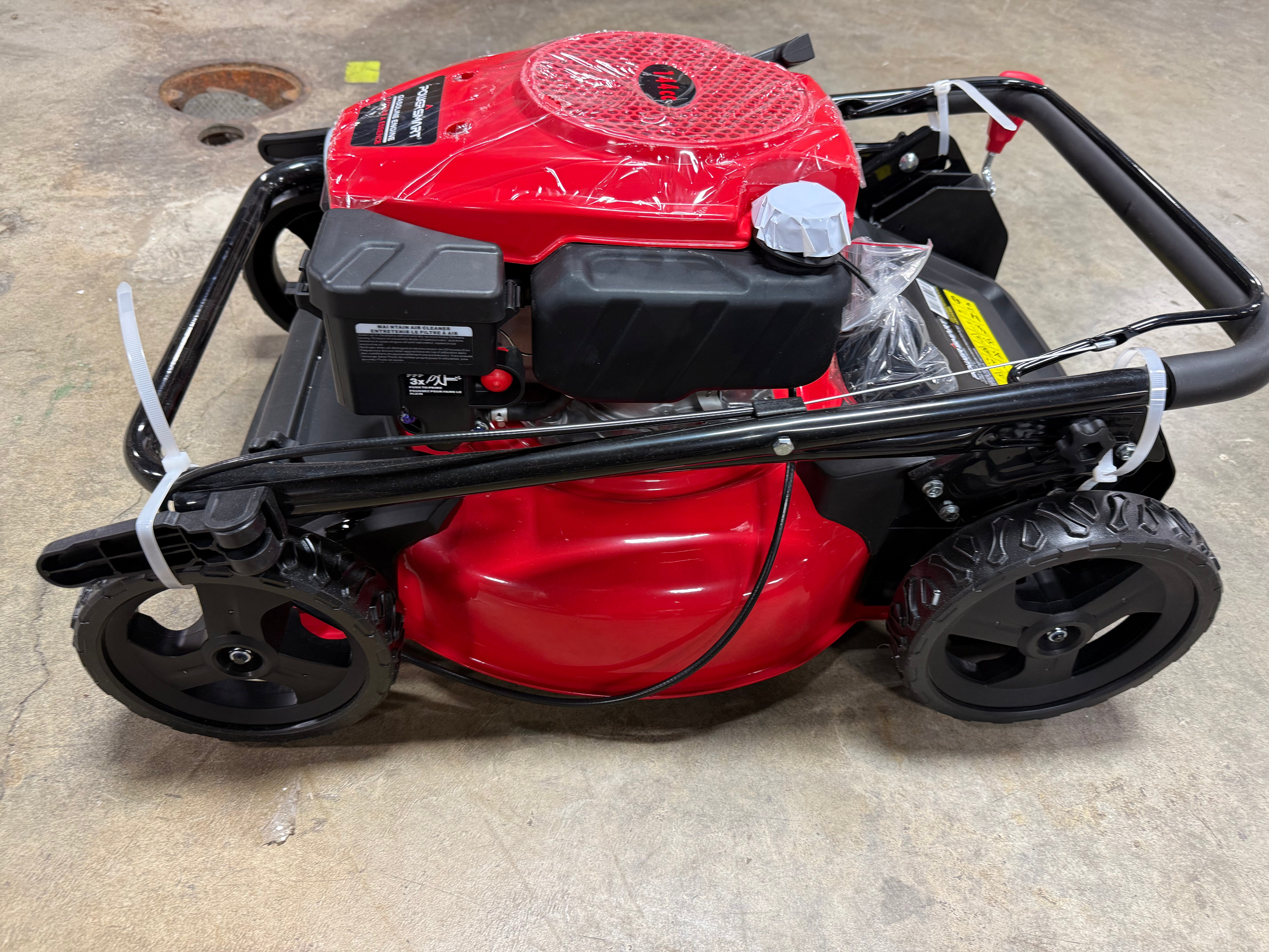 3-in-1 Gas Push Lawn Mower with 144cc Engine, 6-Position Height Adjustment