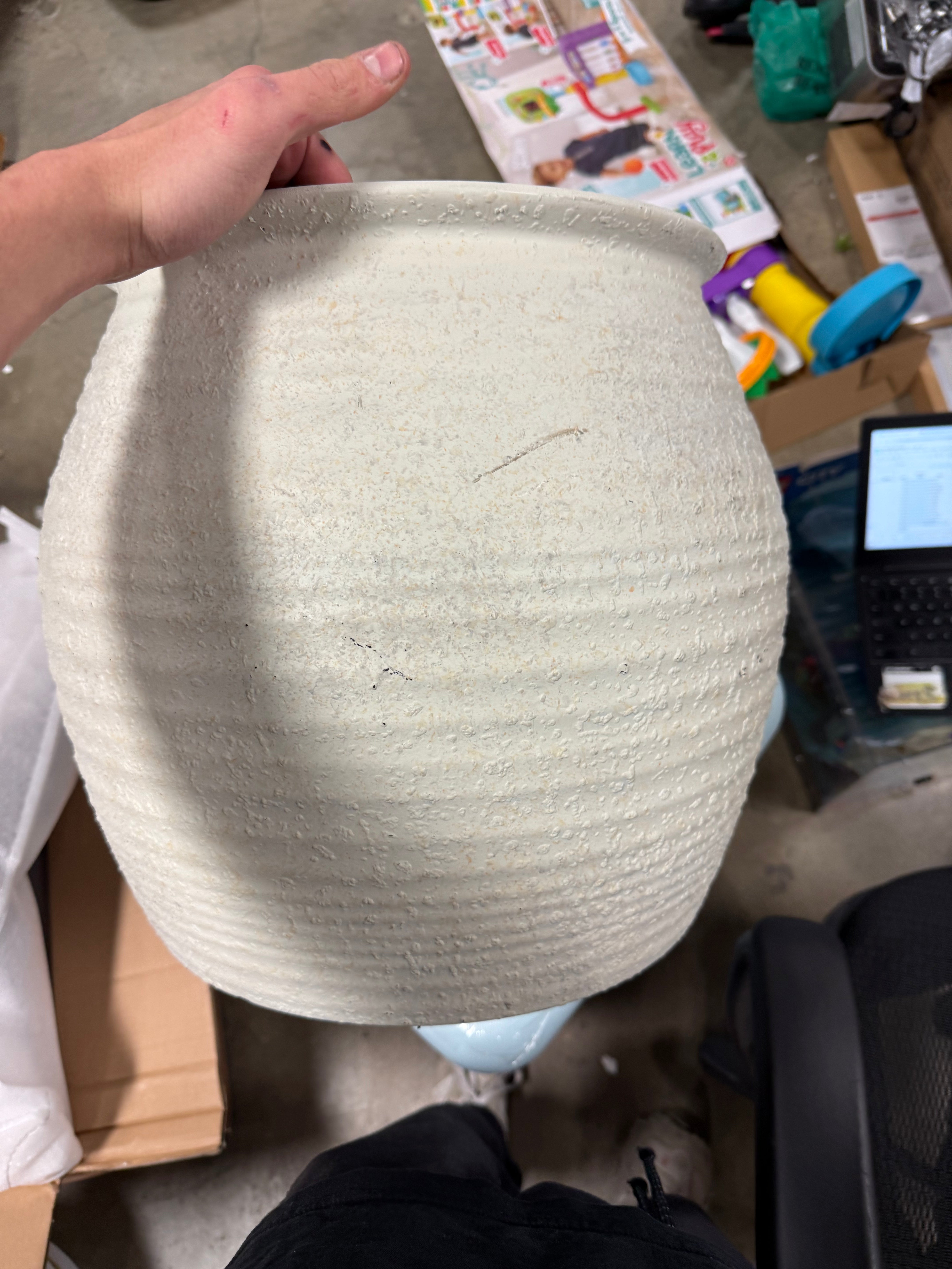 Sun Bleached Composite Indoor Outdoor Planter Pot Cream