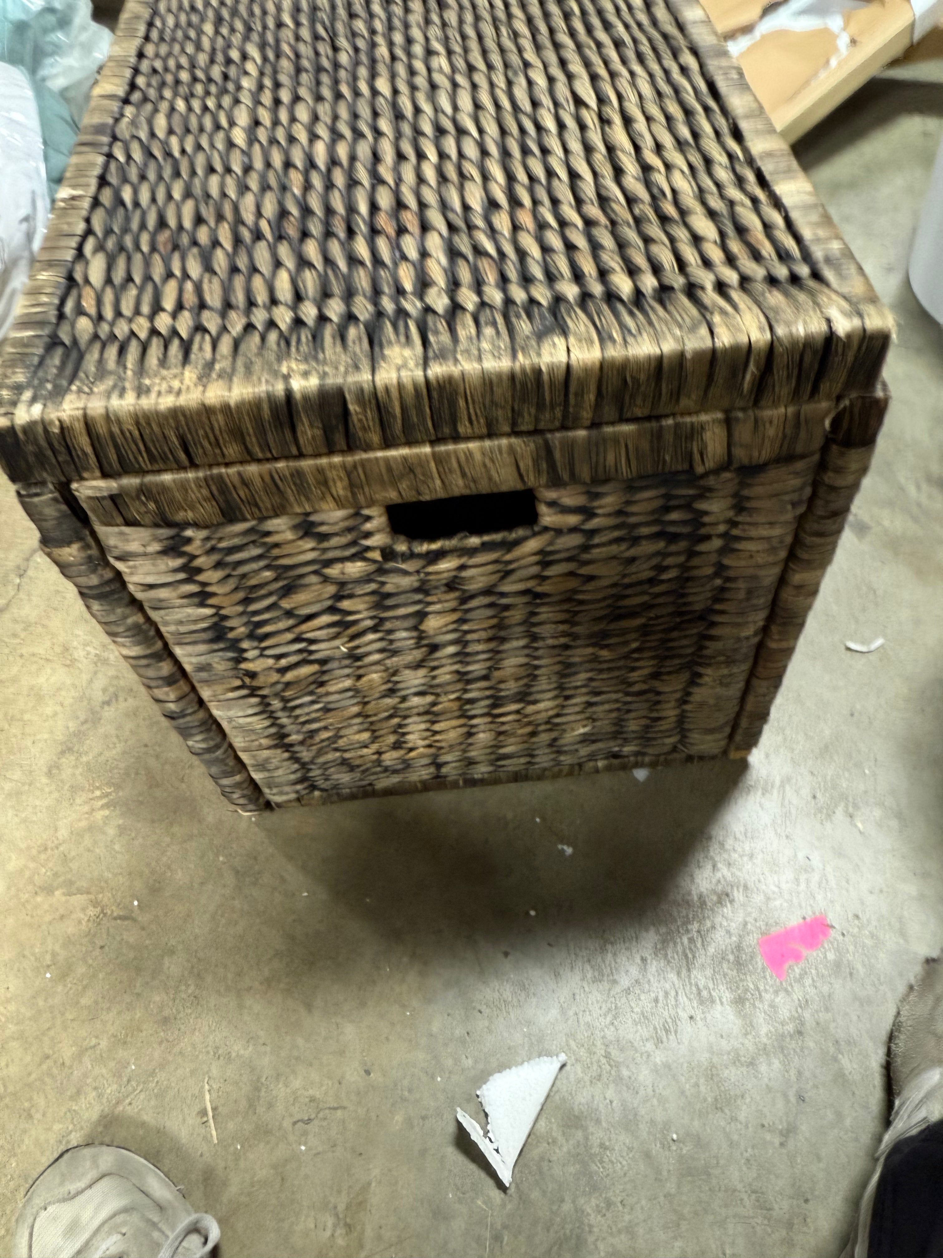 Rattan Wicker Trunk: Vintage Boho Storage Chest, No Assembly Required