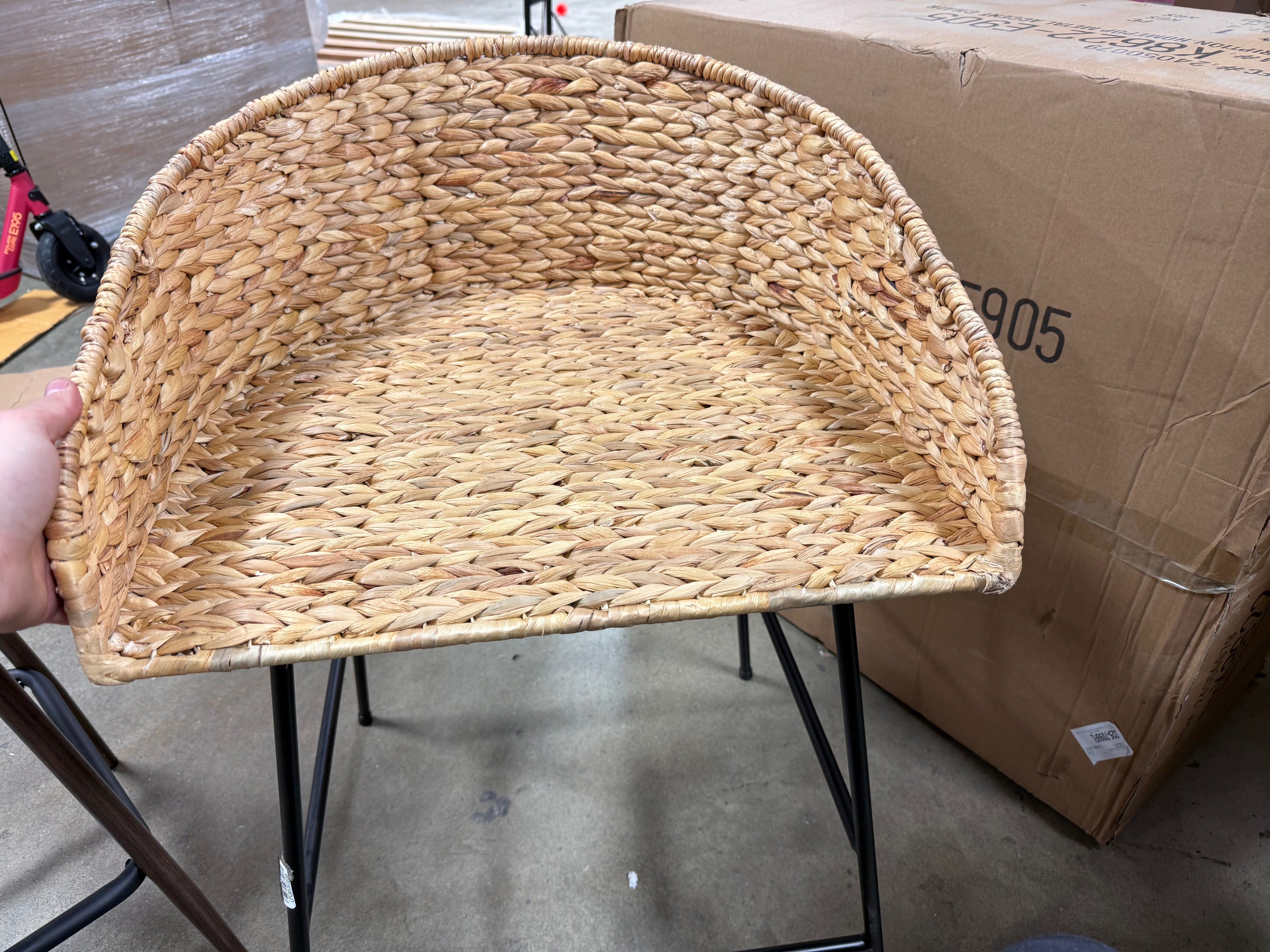 Landis Woven Backed Counter Height Barstool with Cushion