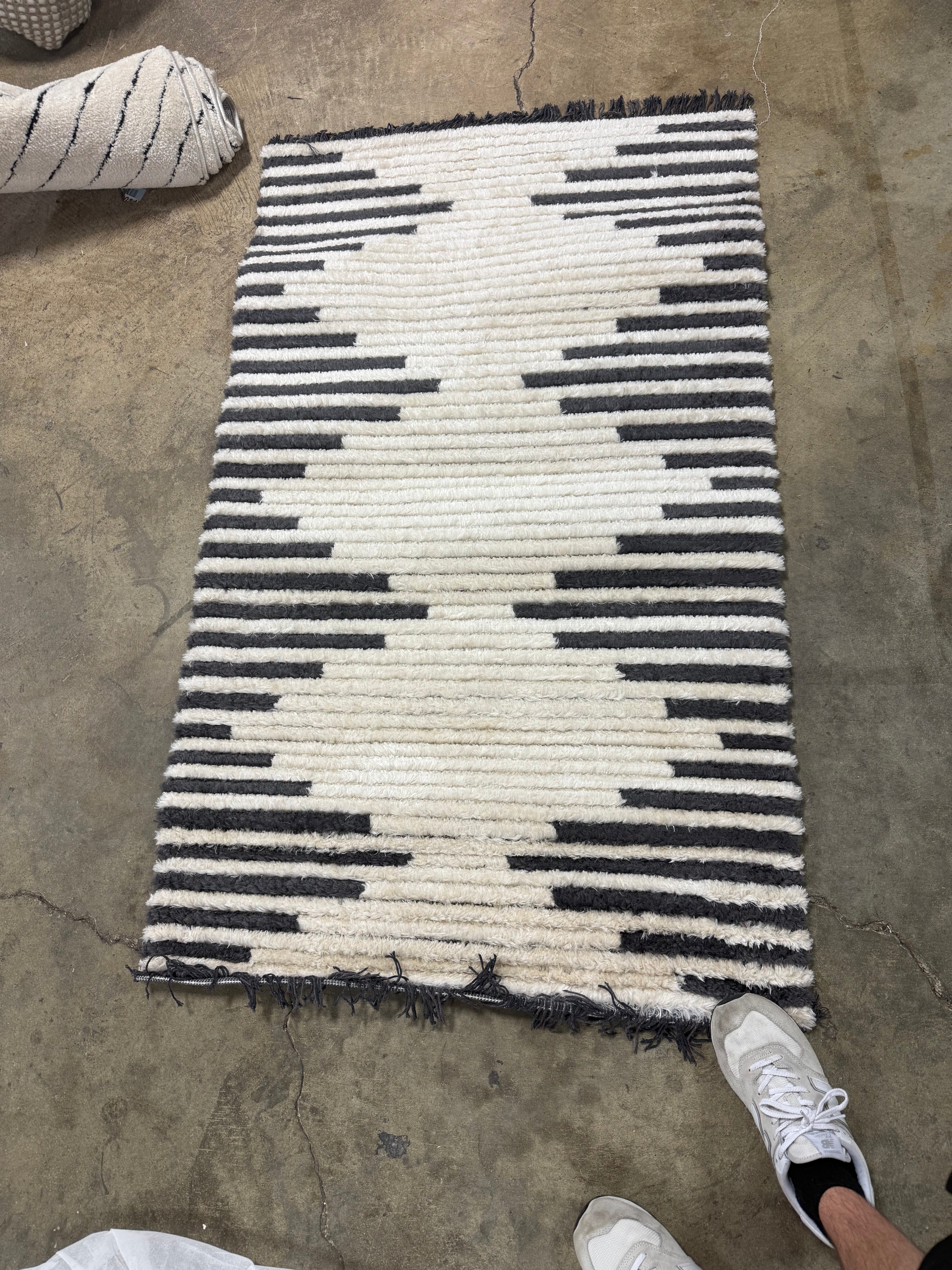 Morgan Contemporary Shag Fringe Area Rug, 3x5