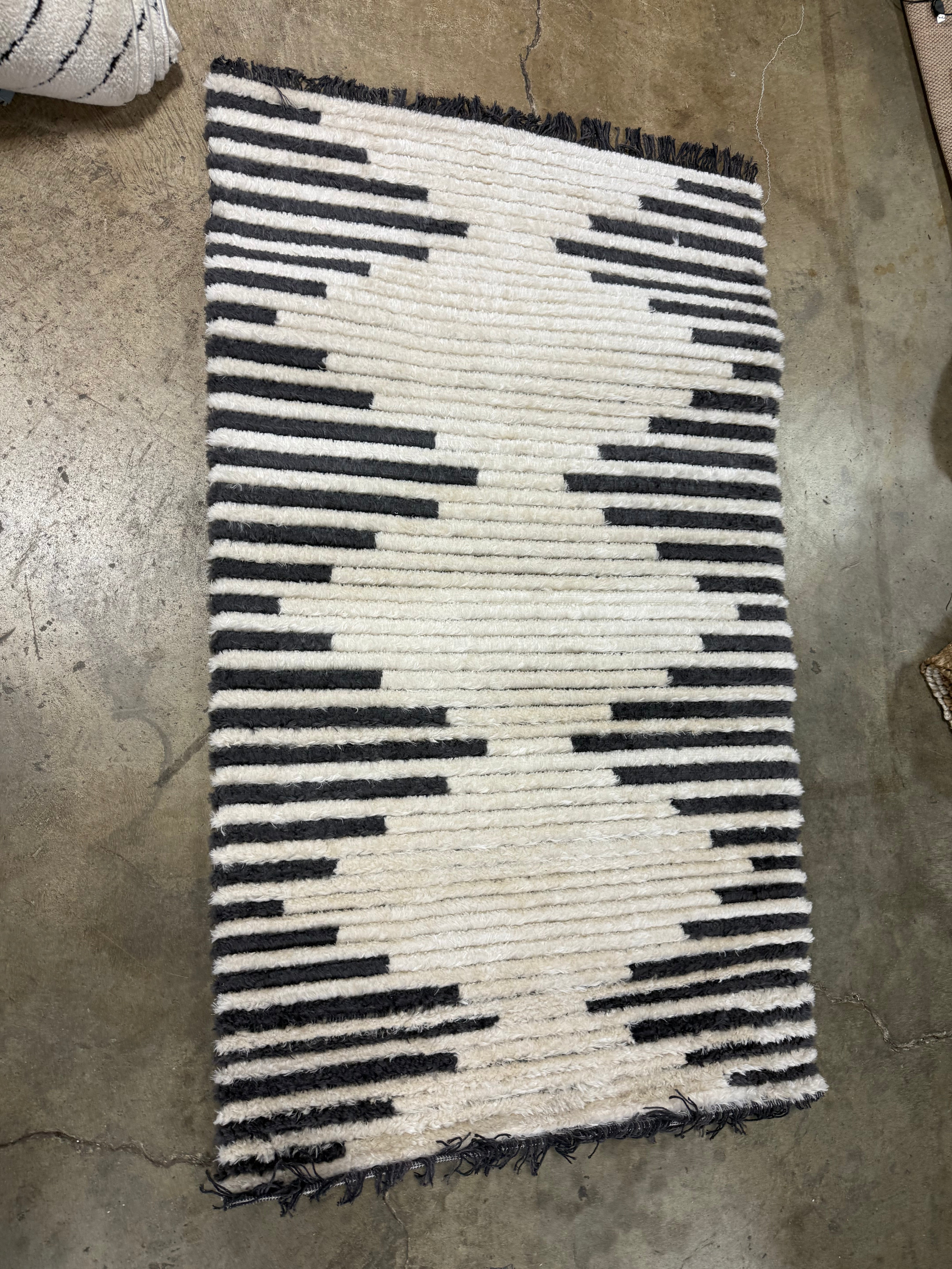 Morgan Contemporary Shag Fringe Area Rug, 3x5