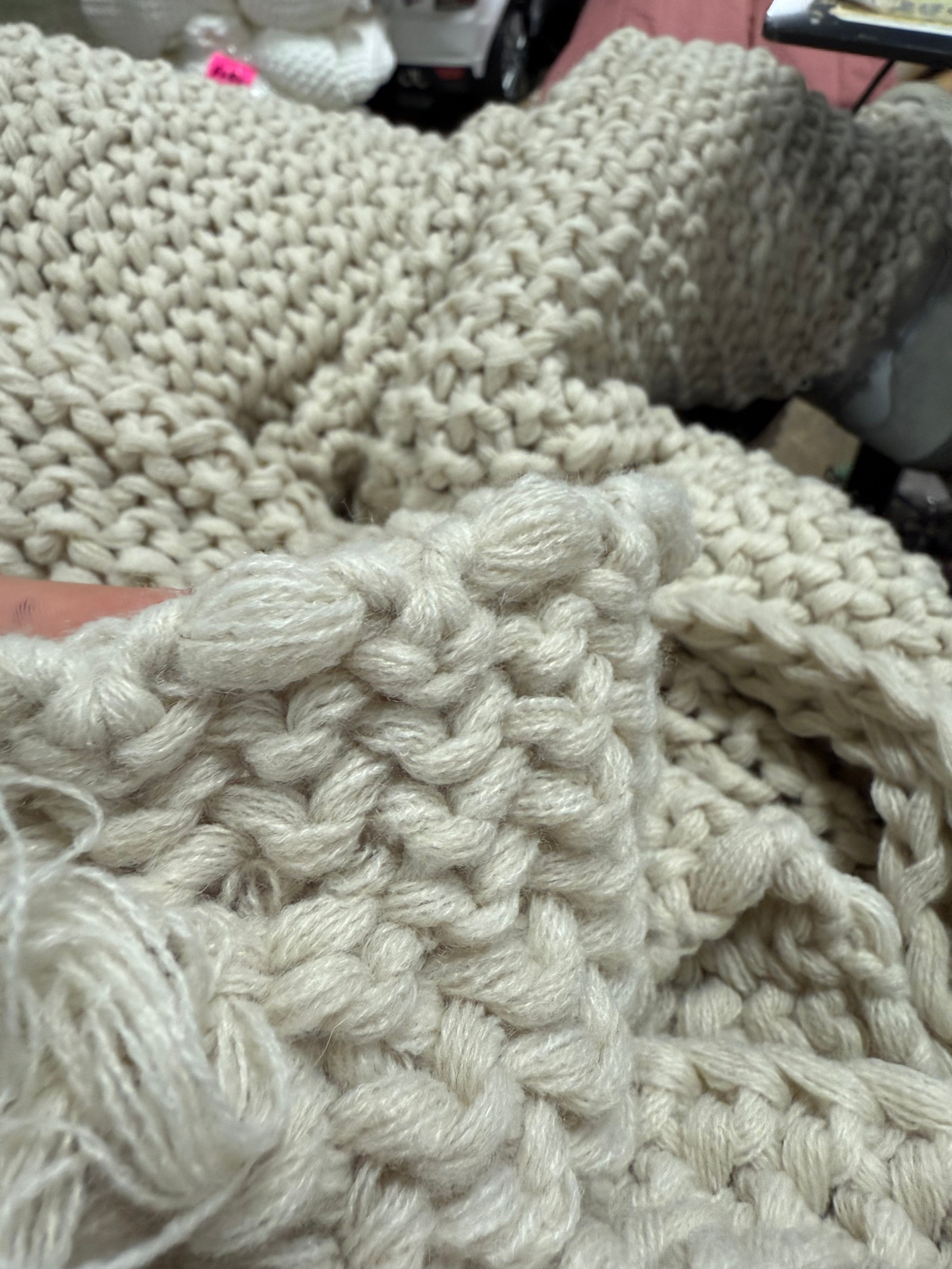 Chunky Knit Bed Blanket Full/Queen