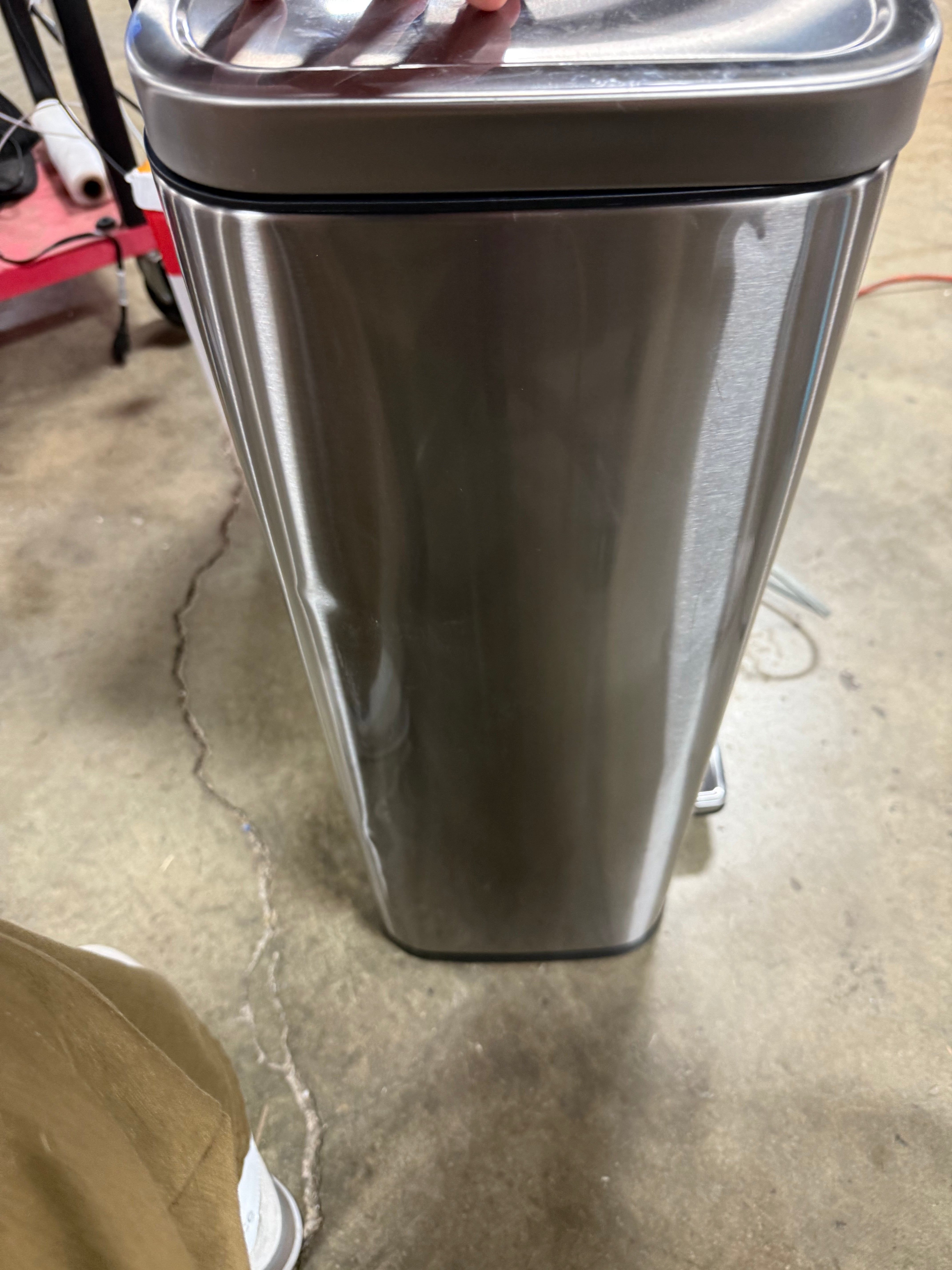 D Shape Step Trash Can - Stainless Steel, Kitchen Garbage Can, Smooth Finish, Indoor Use