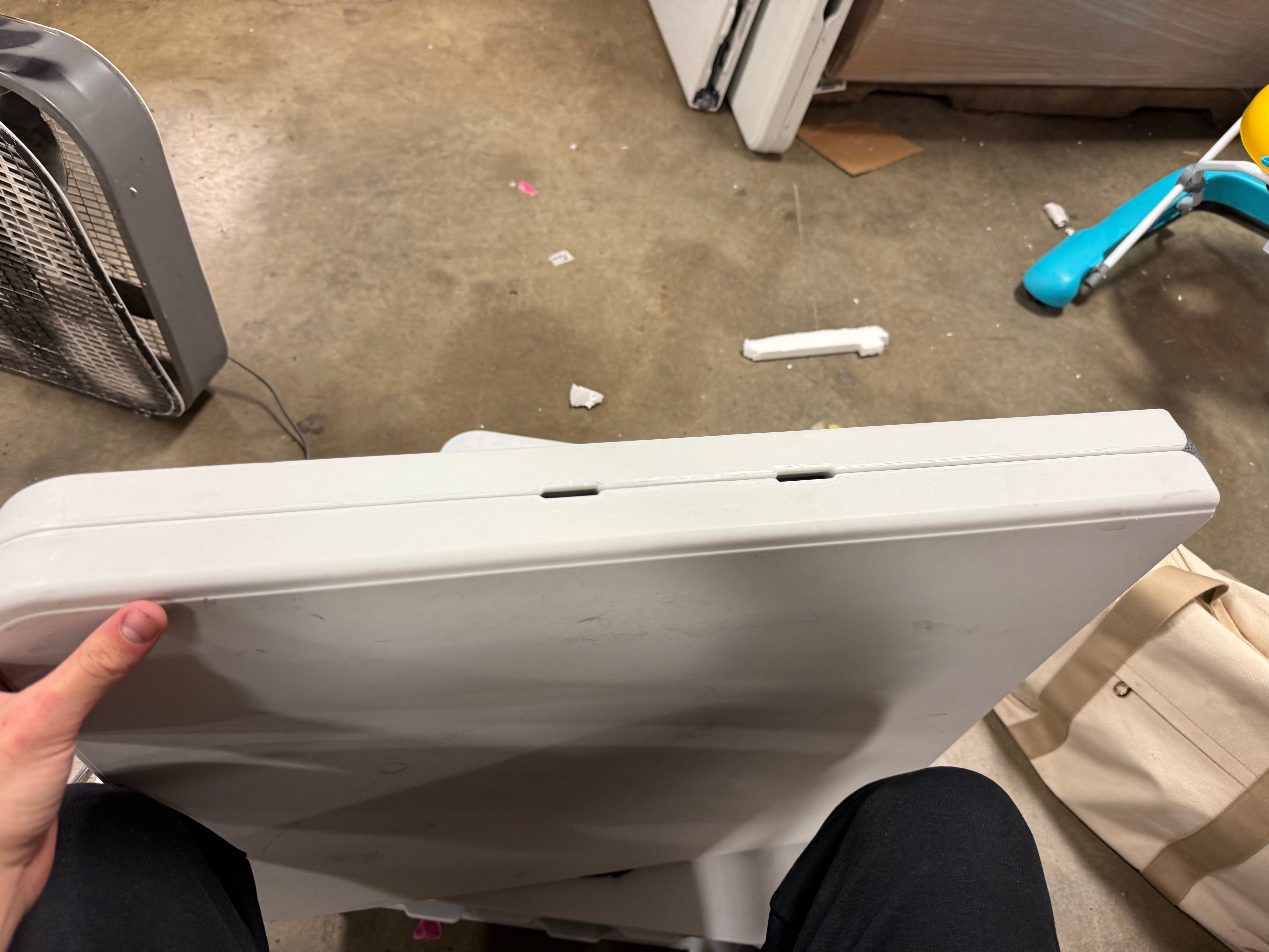 Adjustable Height Folding Table Off-White