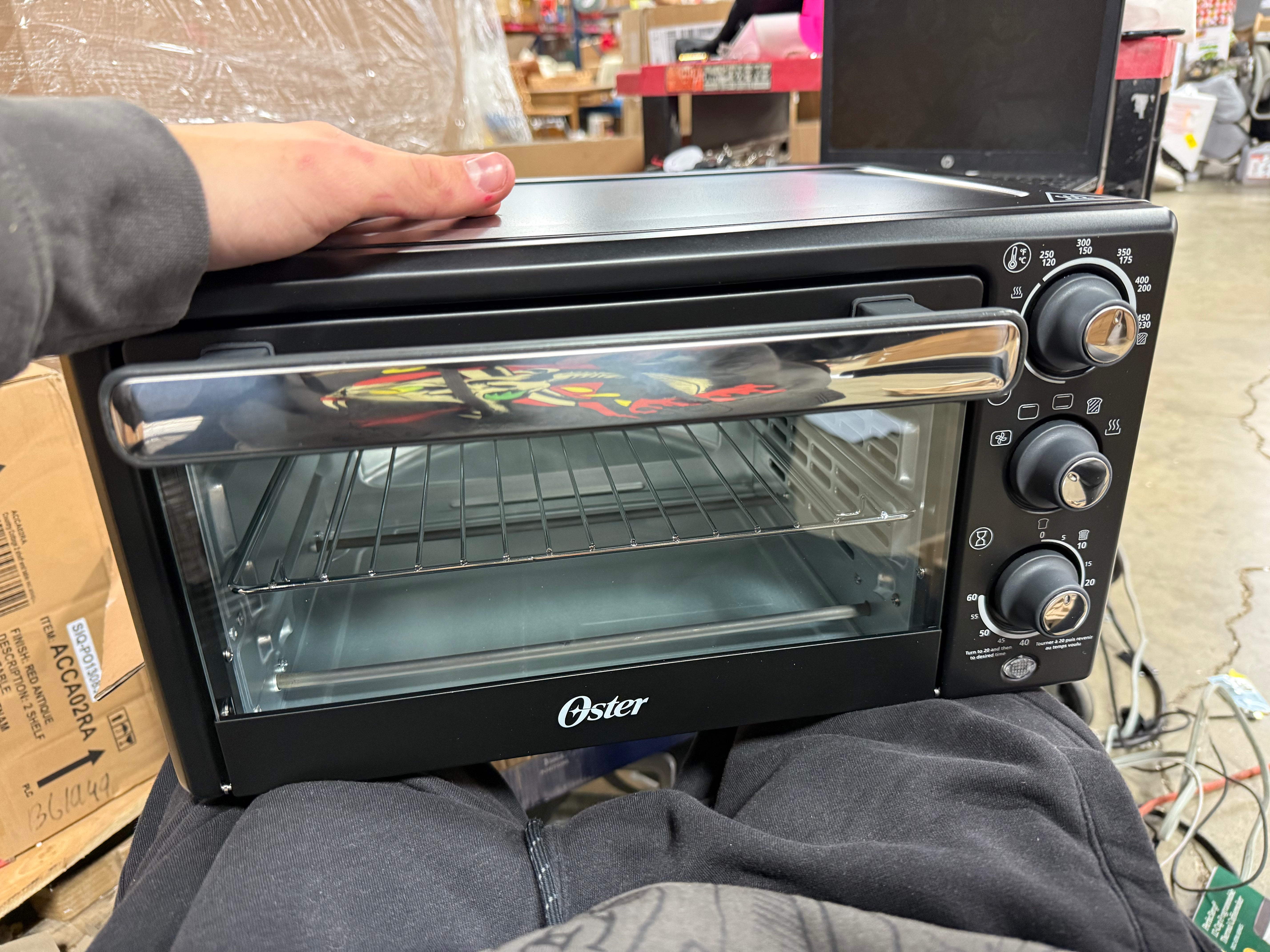 Toaster Oven With Air Fry Matte Black: Convection, Steel, Includes Broiler Pan & Air Fry Basket