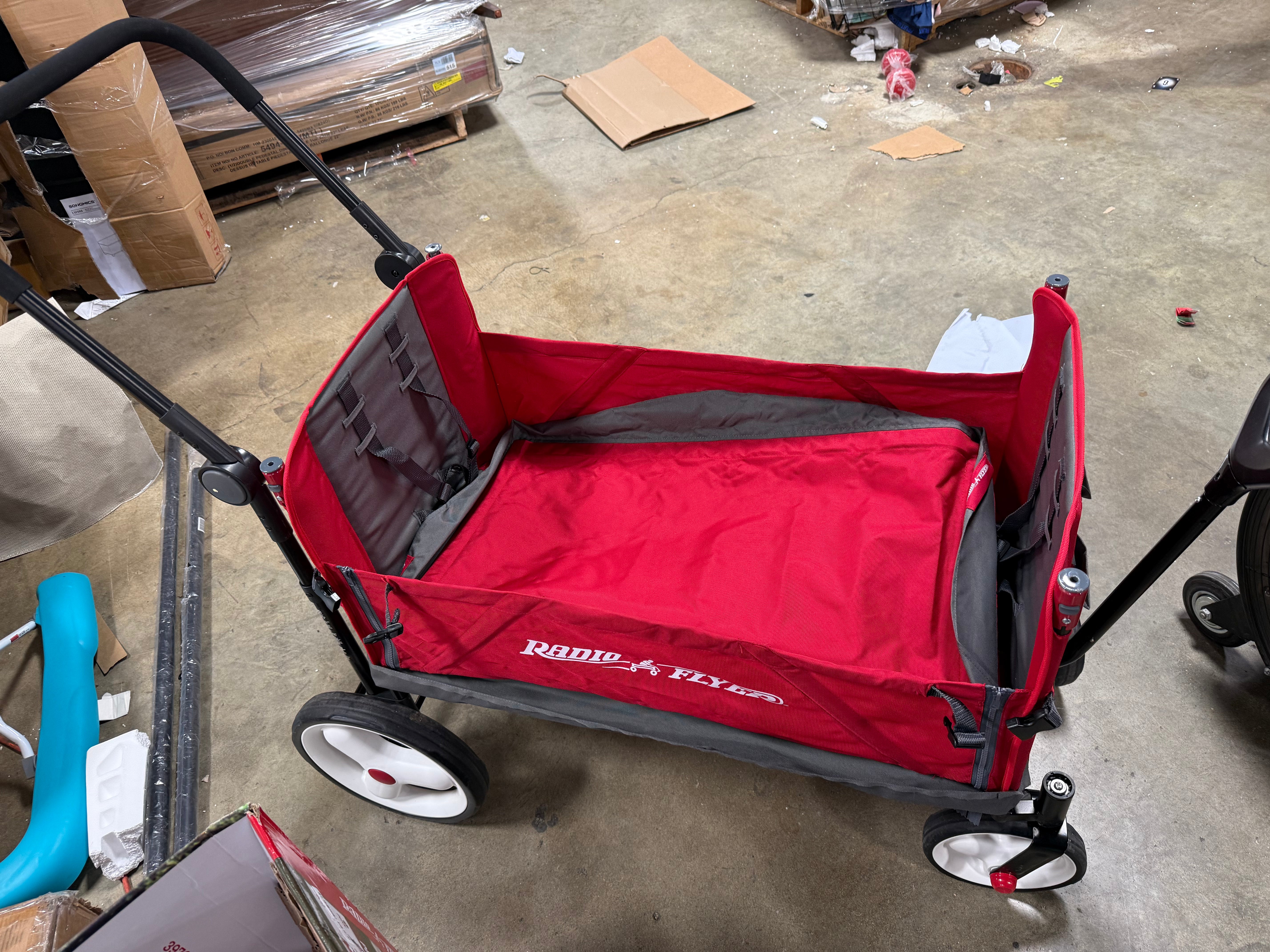 Convertible Kid and Cargo Stroller Wagon with Canopy